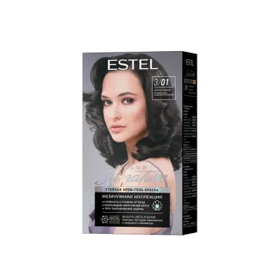 ESTEL Color signature краска д/волос стойкая крем-гель т.3/01 черный жемчуг                        